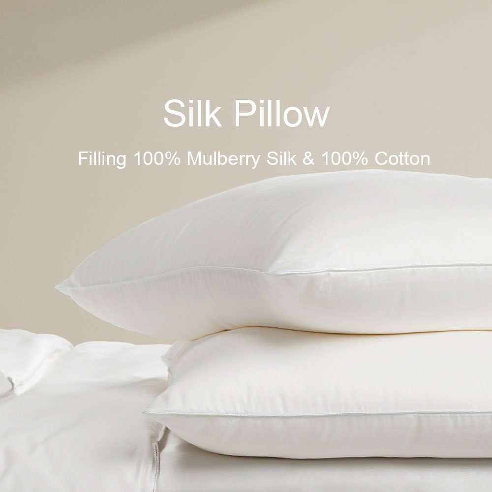Filling Mulberry Silk Pillow With Cotton Pillowcase