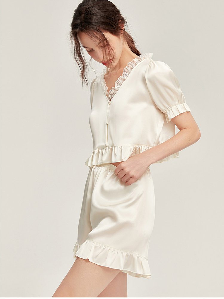 DIFALAY Wholesale Silk Short -Sleeve Sleepwear Set - Image 3