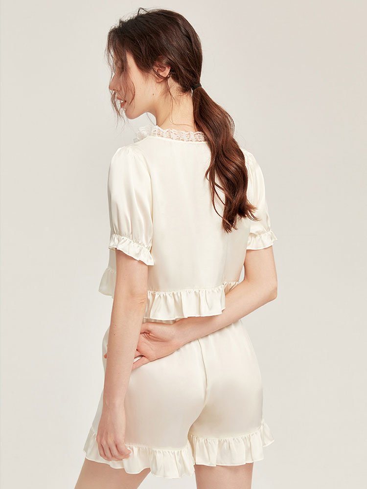 DIFALAY Wholesale Silk Short -Sleeve Sleepwear Set - Image 4